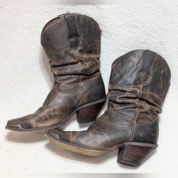 Durango Women's 7.5 - 10" Crush Brown Leather Slouch Western Cowboy Boots RD3494 - Picture 4 of 12